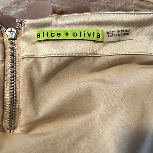 Alice + Olivia RUBI PAILLETTE MICRO SKIRT in Pearl Blush Pink Size 8 - Picture 8 of 13